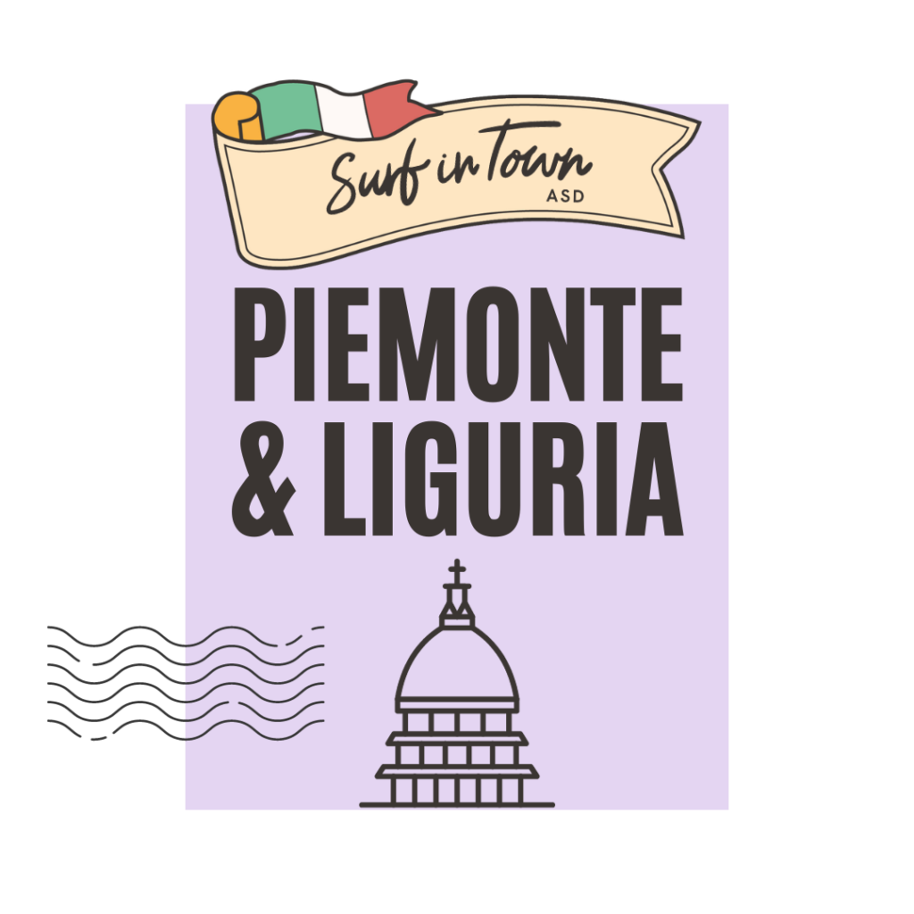 sticker viola con scritta Piemonte & Liguria